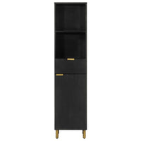 Mobiletto da bagno classico compatto 38 x 33 x 160 cm legno massello nero 02_0057724