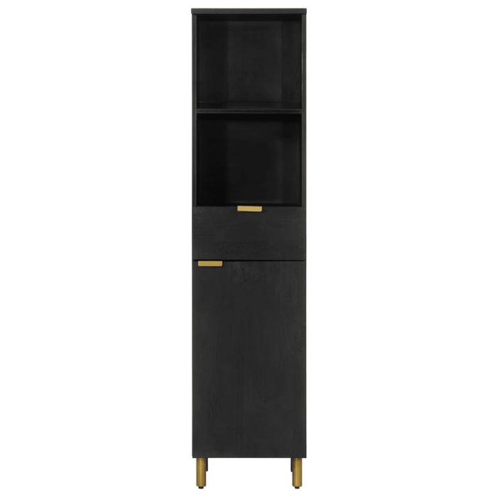 Mobiletto da bagno classico compatto 38 x 33 x 160 cm legno massello nero 02_0057724
