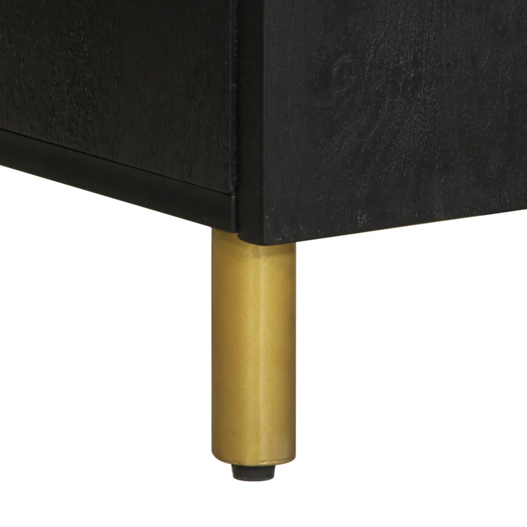 Mobile da Bagno Nero 38x33x160 cm in Legno Massello di Mango 4017670