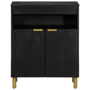 Credenza-Buffet-Armadio da cucina Nera 60x33x75 cm in Legno Multistrato 220243