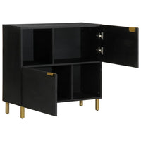 Credenza-Buffet-Armadio da cucina Nera 80x33x75 cm in Legno Multistrato