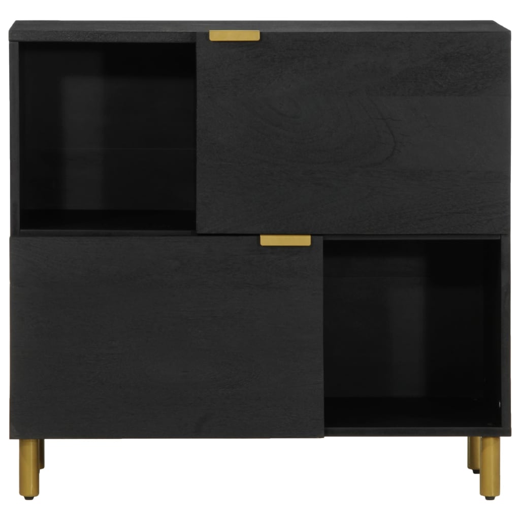 Credenza-Buffet-Armadio da cucina Nera 80x33x75 cm in Legno Multistrato