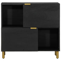 Credenza-Buffet-Armadio da cucina Nera 80x33x75 cm in Legno Multistrato