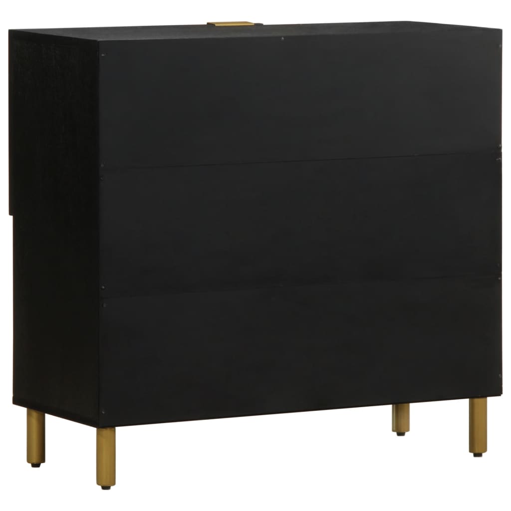 vidaXL Credenza Nera 80x33x75 cm in Legno Multistrato