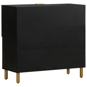 vidaXL Credenza Nera 80x33x75 cm in Legno Multistrato