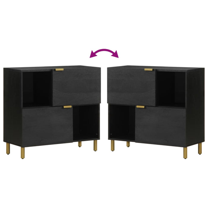 vidaXL Credenza Nera 80x33x75 cm in Legno Multistrato
