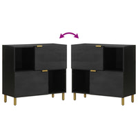 Credenza-Buffet-Armadio da cucina Nera 80x33x75 cm in Legno Multistrato