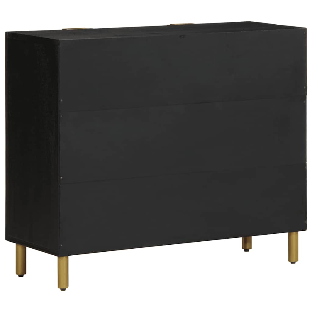 vidaXL Credenza Nera 90x33x75 cm in Legno Multistrato