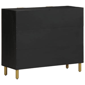 vidaXL Credenza Nera 90x33x75 cm in Legno Multistrato