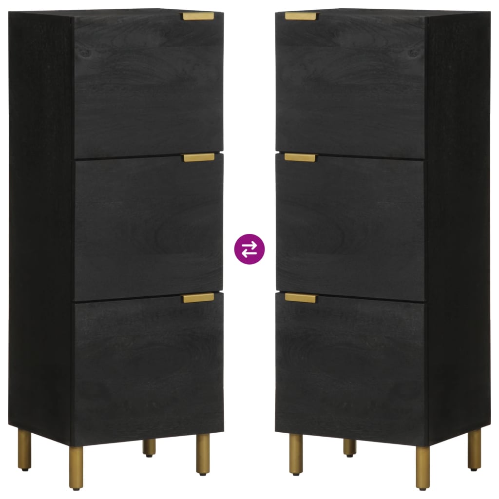 Credenza-Buffet-Armadio da cucina Nera 40x33x110 cm in Legno Multistrato