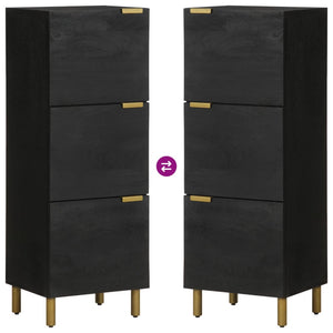 Credenza-Buffet-Armadio da cucina Nera 40x33x110 cm in Legno Multistrato