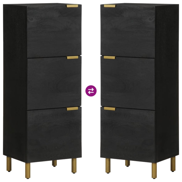 Credenza-Buffet-Armadio da cucina Nera 40x33x110 cm in Legno Multistrato