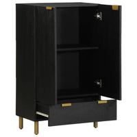 Credenza-Buffet-Armadio da cucina Nera 60x33x100 cm in Legno Multistrato
