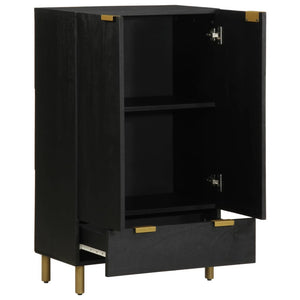 Credenza-Buffet-Armadio da cucina Nera 60x33x100 cm in Legno Multistrato