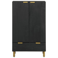 Credenza-Buffet-Armadio da cucina Nera 60x33x100 cm in Legno Multistrato