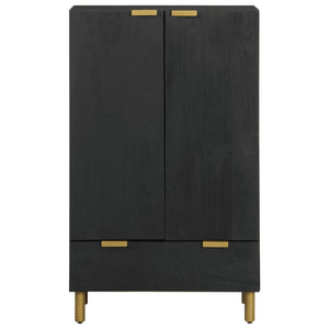 Credenza-Buffet-Armadio da cucina Nera 60x33x100 cm in Legno Multistrato