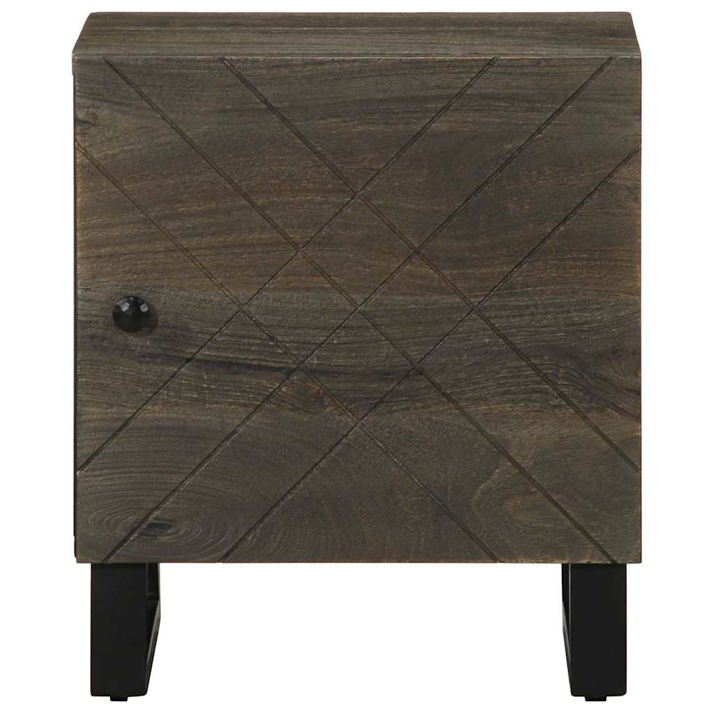 vidaXL Comodino Nero 40x33x46 cm in Legno Massello di Mango