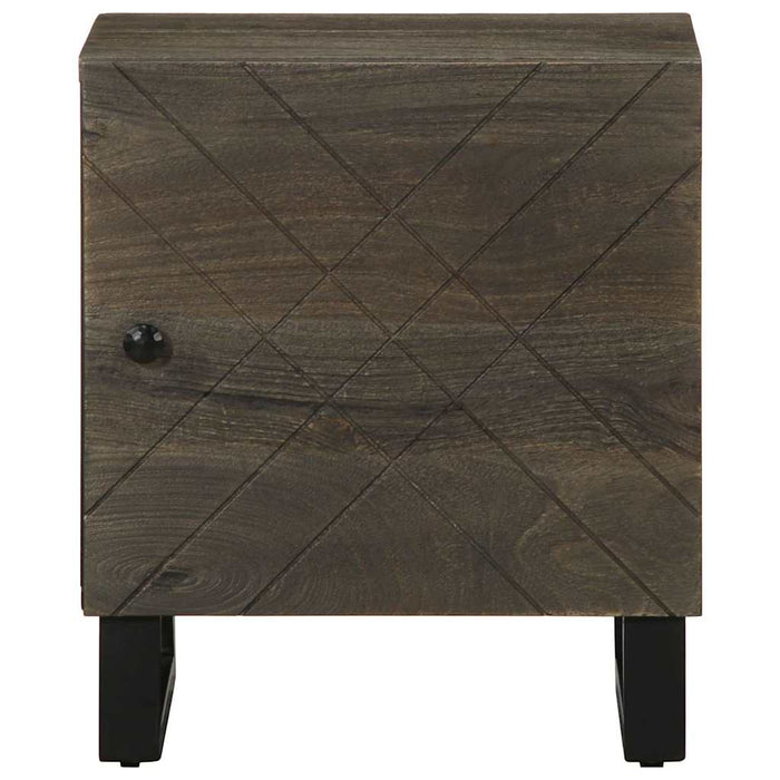 vidaXL Comodino Nero 40x33x46 cm in Legno Massello di Mango