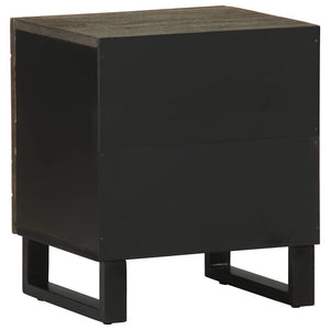vidaXL Comodino Nero 40x33x46 cm in Legno Massello di Mango