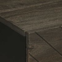 vidaXL Comodino Nero 40x33x46 cm in Legno Massello di Mango