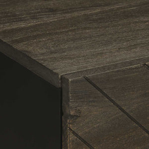 vidaXL Comodino Nero 40x33x46 cm in Legno Massello di Mango
