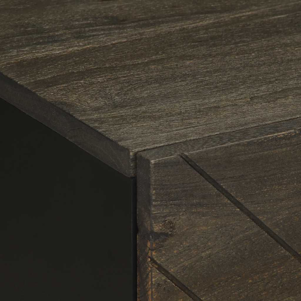 vidaXL Comodini 2pz Neri 40x33x46 cm in Legno Massello di Mango