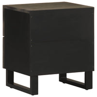 vidaXL Comodino Nero 40x33x46 cm in Legno Massello di Mango