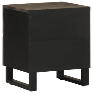 vidaXL Comodino Nero 40x33x46 cm in Legno Massello di Mango