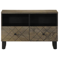 Mobile Porta TV-Mobile per TV-Credenza TV Nero 70x33x46 cm in Legno Massello di Mango 850532