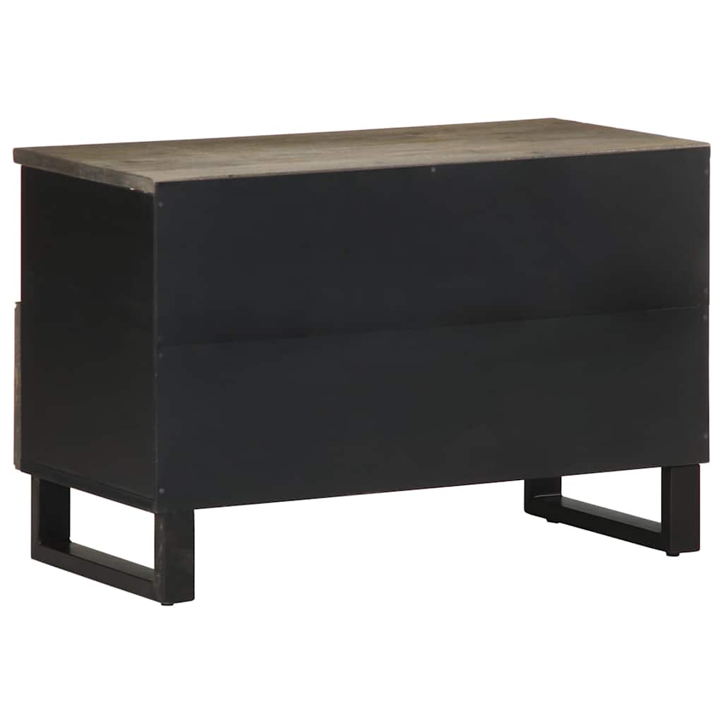 Mobile Porta TV-Mobile per TV-Credenza TV Nero 70x33x46 cm in Legno Massello di Mango 850532