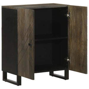 Credenza-Buffet-Armadio da cucina Nera 60x33x75 cm in Legno Massello di Mango 128413