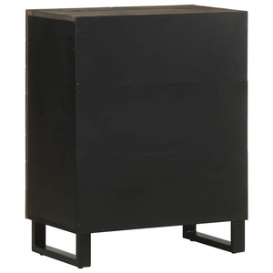 Credenza-Buffet-Armadio da cucina Nera 60x33x75 cm in Legno Massello di Mango 128413