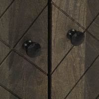 Credenza-Buffet-Armadio da cucina Nera 60x33x75 cm in Legno Massello di Mango 128413