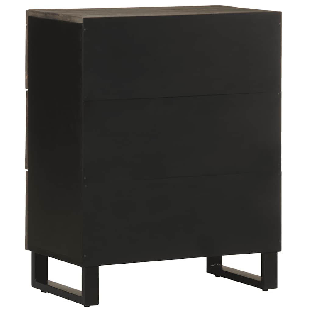 Credenza-Buffet-Armadio da cucina Nera 60x33x75 cm in Legno Massello di Mango 504928