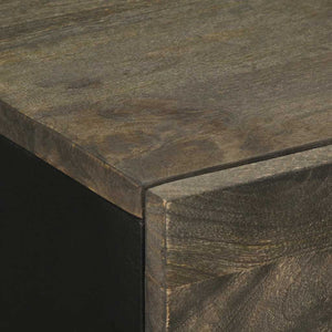 Credenza-Buffet-Armadio da cucina Nera 60x33x75 cm in Legno Massello di Mango 504928