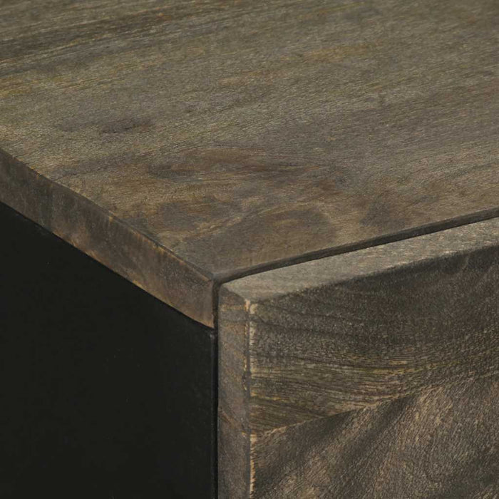 Credenza-Buffet-Armadio da cucina Nera 60x33x75 cm in Legno Massello di Mango 504928