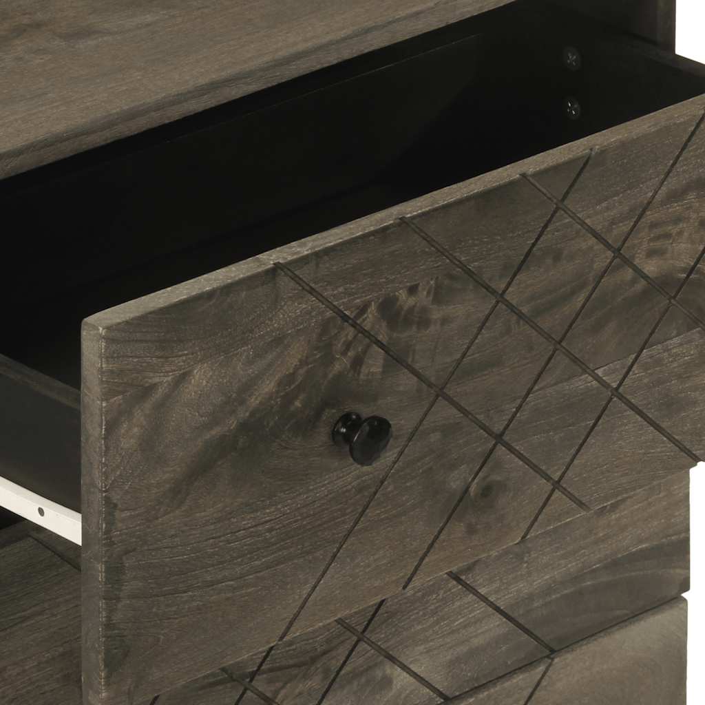 Credenza-Buffet-Armadio da cucina Nera 60x33x75 cm in Legno Massello di Mango 504928
