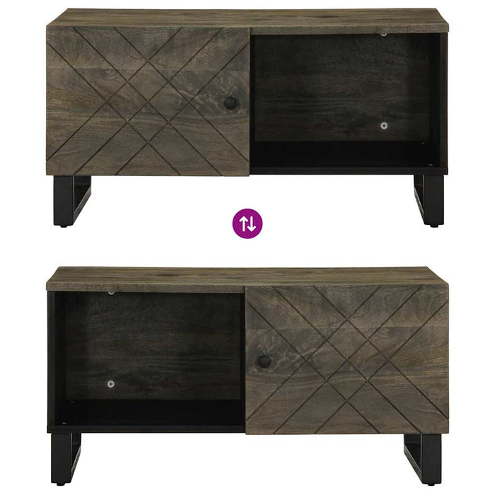 vidaXL Tavolino da Salotto Nero 80x50x40 cm in Legno Massello di Mango