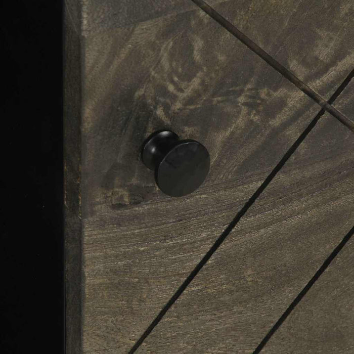 vidaXL Tavolino da Salotto Nero 80x50x40 cm in Legno Massello di Mango