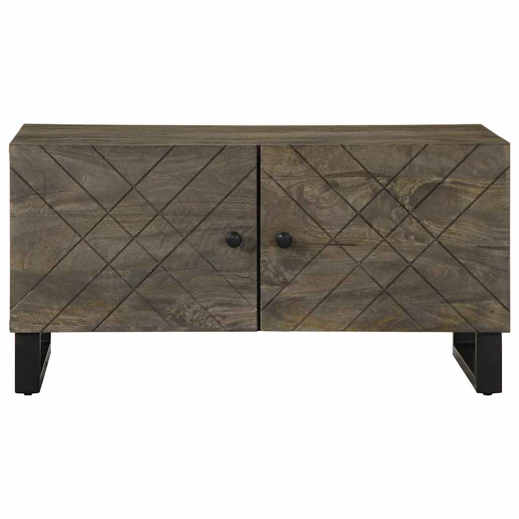 Tavolino da Salotto-Tavolino da soggiorno-Tavolo Nero 80x50x40 cm in Legno Massello di Mango 526241