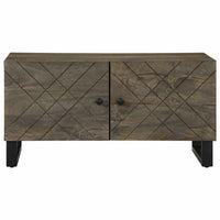 Tavolino da Salotto-Tavolino da soggiorno-Tavolo Nero 80x50x40 cm in Legno Massello di Mango 526241