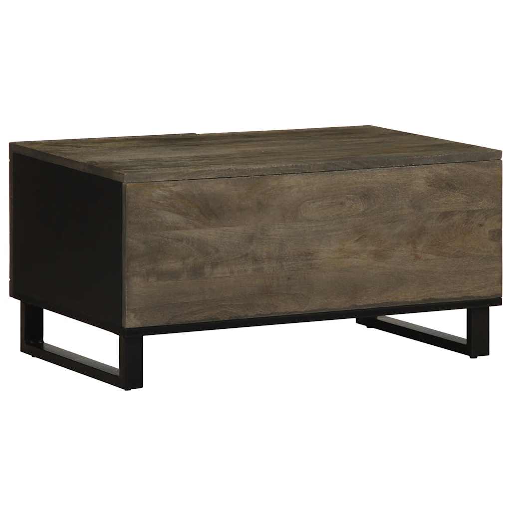 Tavolino da Salotto Nero 80x50x40 cm in Legno Massello di Mango 4017689
