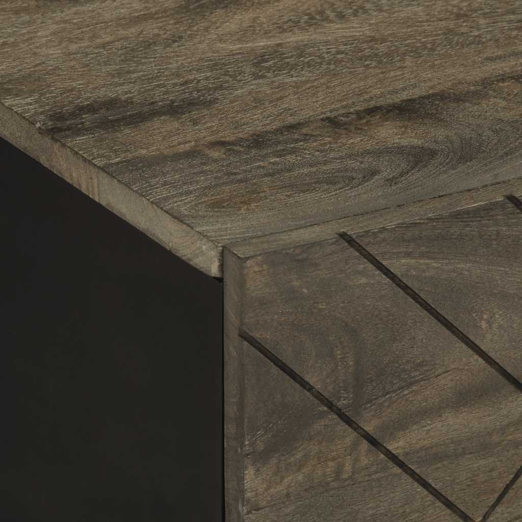 vidaXL Tavolino da Salotto Nero 80x50x40 cm in Legno Massello di Mango