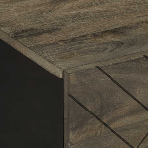 vidaXL Tavolino da Salotto Nero 80x50x40 cm in Legno Massello di Mango