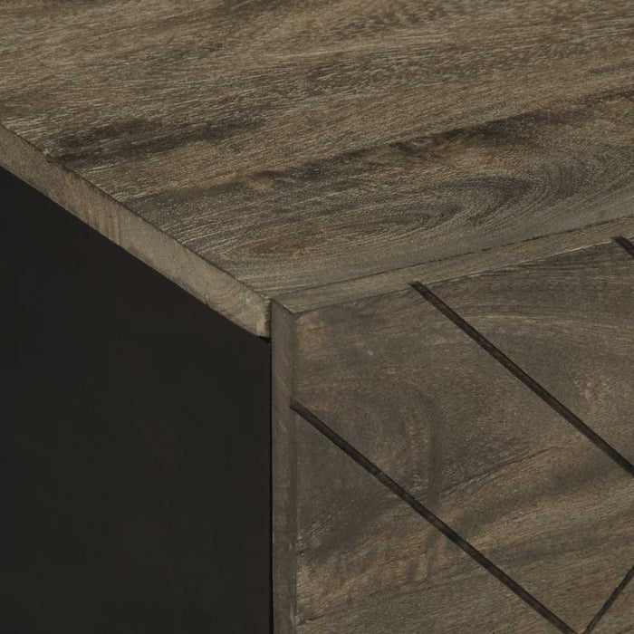 vidaXL Tavolino da Salotto Nero 80x50x40 cm in Legno Massello di Mango