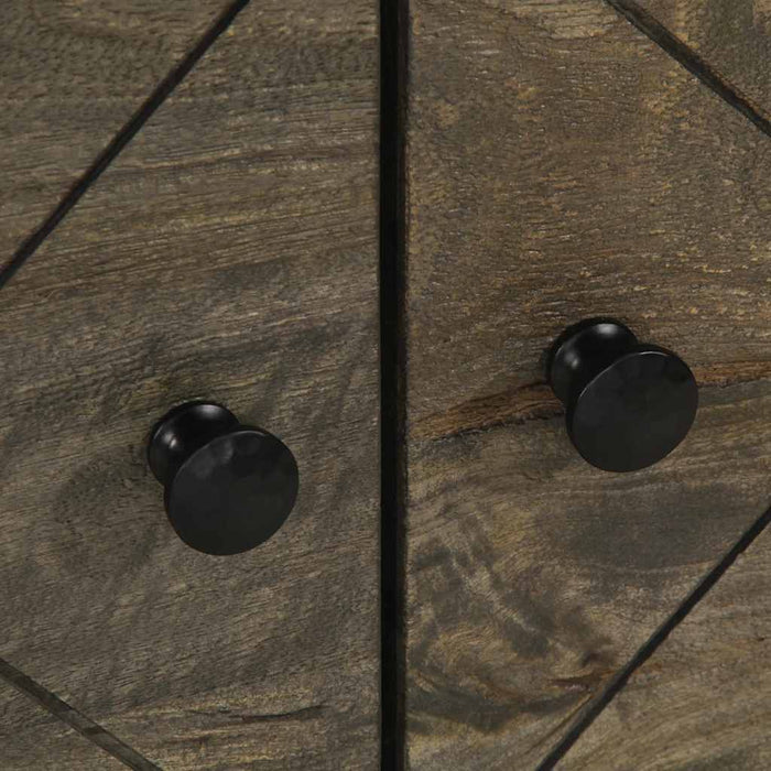 vidaXL Tavolino da Salotto Nero 80x50x40 cm in Legno Massello di Mango