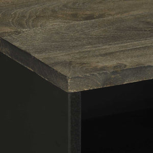 vidaXL Comodino Nero 50x33x62 cm in Legno Massello di Mango