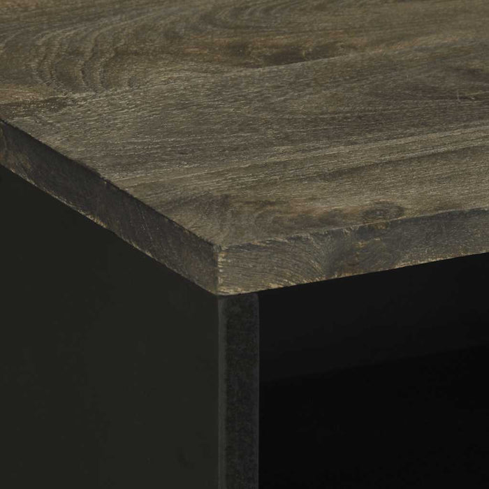 vidaXL Comodino Nero 50x33x62 cm in Legno Massello di Mango