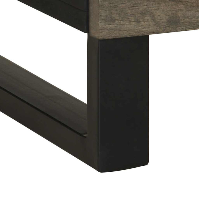 vidaXL Comodino Nero 50x33x62 cm in Legno Massello di Mango