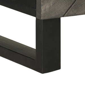 vidaXL Comodino Nero 50x33x60 cm in Legno Massello di Mango